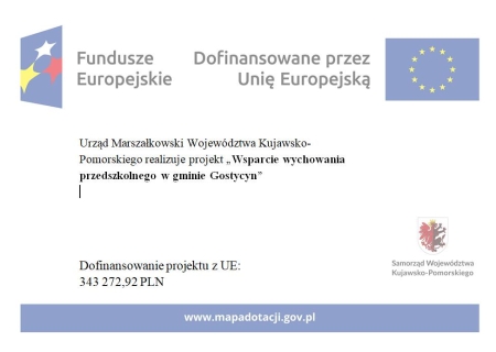 Projekt „Wsparcie wychowania przedszkolnego w gminie Gostycyn”